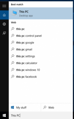 Search for This PC in Windows 10