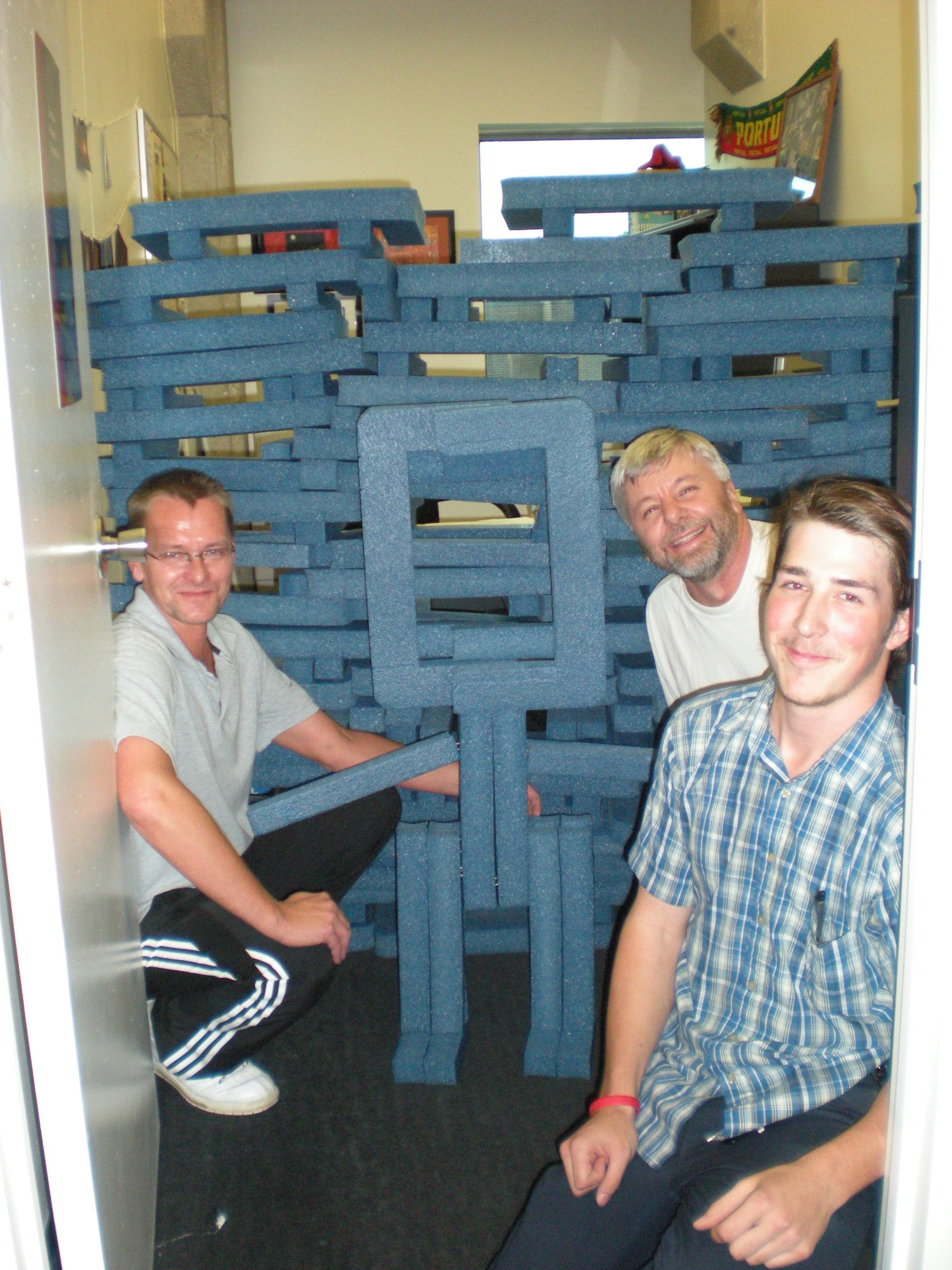 Picture of Blue foam wall.